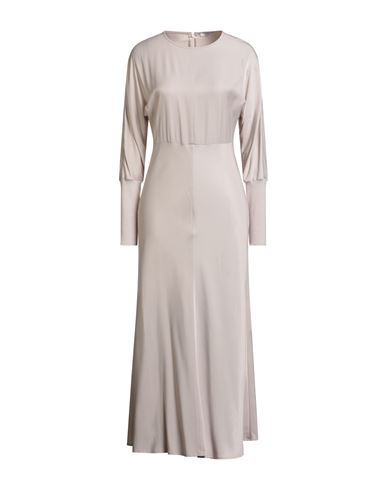 Peserico Woman Midi Dress Taupe Size 12 Viscose, Polyester, Virgin Wool In Gray