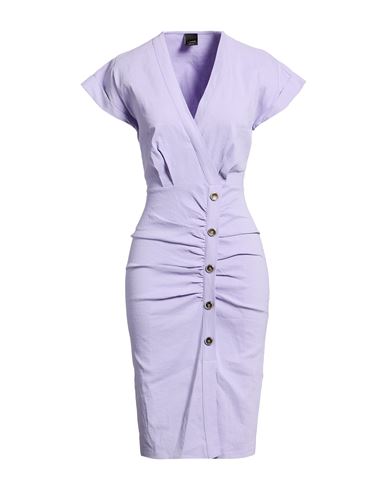 Pinko Woman Midi Dress Lilac Size 10 Linen, Viscose, Elastane In Multi
