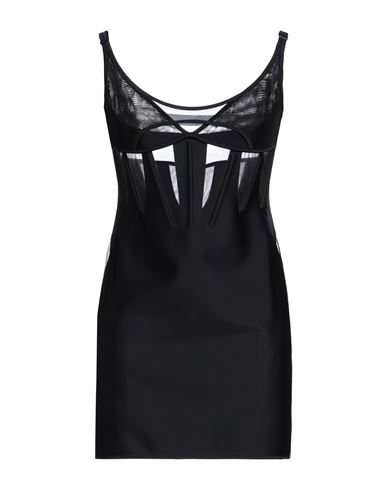 Shop Mugler Woman Mini Dress Black Size 8 Polyamide, Elastane