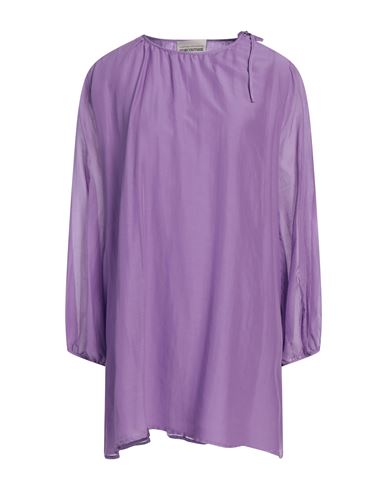 Semicouture Woman Mini Dress Lilac Size 10 Cotton, Silk In Purple