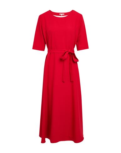 CAMICETTASNOB CAMICETTASNOB WOMAN MIDI DRESS BRICK SIZE 10 POLYESTER, VISCOSE, ELASTANE 