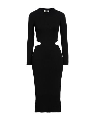 A Paper Kid Woman Midi Dress Black Size L Viscose, Polyester, Polyamide In Black