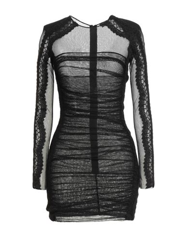 Elisabetta Franchi Woman Mini Dress Black Size 10 Cotton, Elastane, Acrylic, Polyamide, Mohair Wool In Black