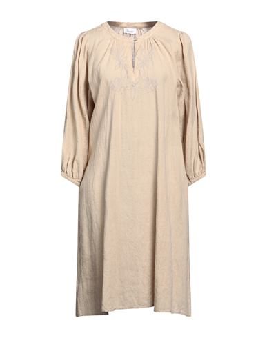 Princess Woman Midi Dress Beige Size 2 Linen In Beige