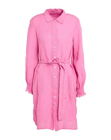 120% Lino Woman Mini Dress Pink Size 6 Linen In Pink