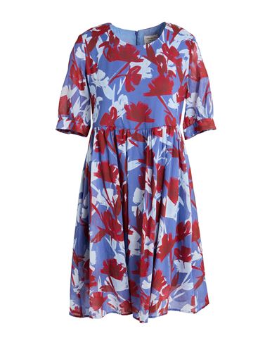 ALESSIA SANTI ALESSIA SANTI WOMAN MINI DRESS SLATE BLUE SIZE 8 COTTON 