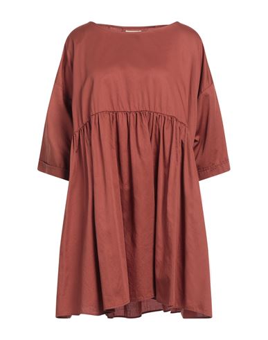 Alessia Santi Woman Mini Dress Brown Size 6 Cotton In Brown