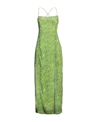 Ganni Chiffon Midi Slip Dress In Green