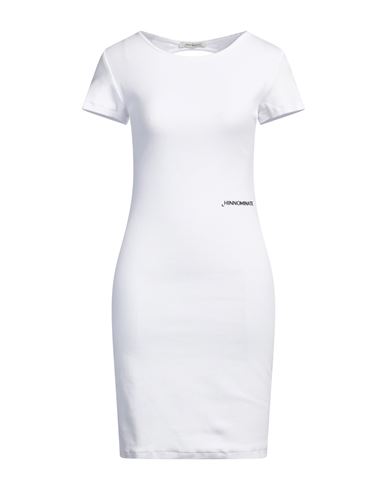 Hinnominate Woman Mini Dress White Size M Cotton, Elastane In White