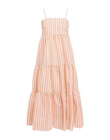 VICOLO VICOLO WOMAN MIDI DRESS SALMON PINK SIZE M COTTON, POLYESTER 