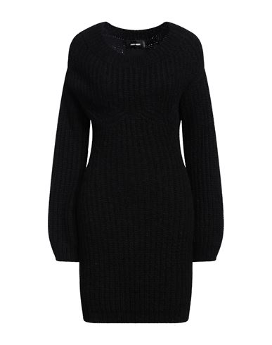 Dsquared2 Woman Mini Dress Black Size M Wool, Acrylic, Polyamide, Alpaca Wool, Calfskin In Black