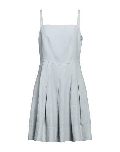 Eleventy Woman Mini Dress Sky Blue Size 6 Linen In Blue