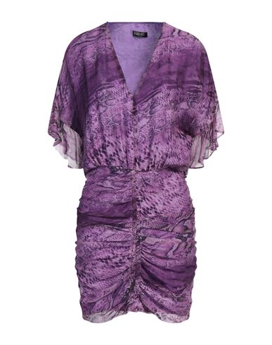 Liu •jo Woman Mini Dress Purple Size 8 Silk, Viscose In Purple
