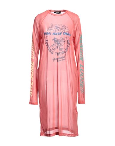 Dsquared2 Woman Midi Dress Salmon Pink Size L Viscose In Pink