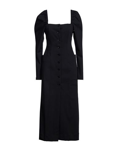 Ganni Woman Midi Dress Midnight Blue Size 6 Recycled Polyester, Viscose, Elastane, Polyester In Blue