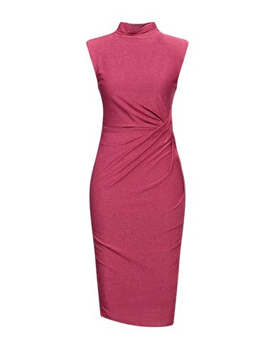 Pinko Woman Midi Dress Fuchsia Size Xs Viscose, Polyamide, Polyester, Elastane In Pink