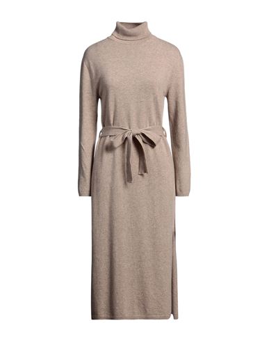 Daniele Fiesoli Woman Midi Dress Sand Size L Merino Wool, Cashmere In Beige