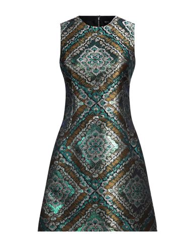 Dolce & Gabbana Woman Mini Dress Emerald Green Size 4 Polyester, Metallic Polyester In Green