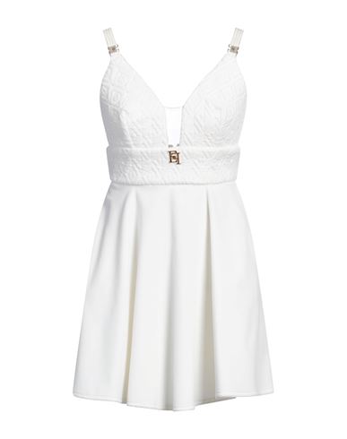 Elisabetta Franchi Woman Mini Dress Ivory Size 2 Cotton, Elastane In White