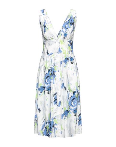 Philosophy Di Lorenzo Serafini Gathered Printed Cotton-poplin Midi Dress In White