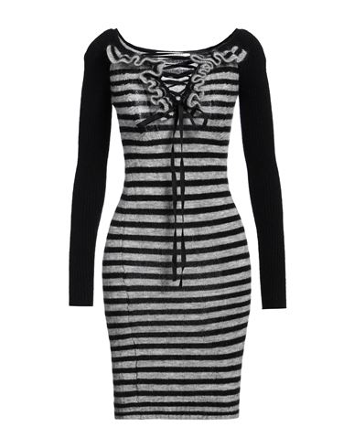 Shop Philosophy Di Lorenzo Serafini Woman Mini Dress Black Size 6 Mohair Wool, Wool, Polyamide, Elastane