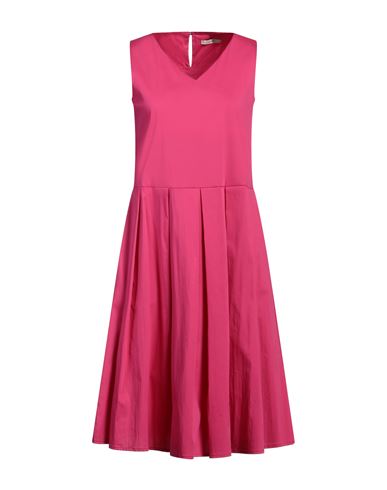 Homeward Clothes Woman Midi Dress Fuchsia Size 6 Cotton, Nylon, Elastane In Pink