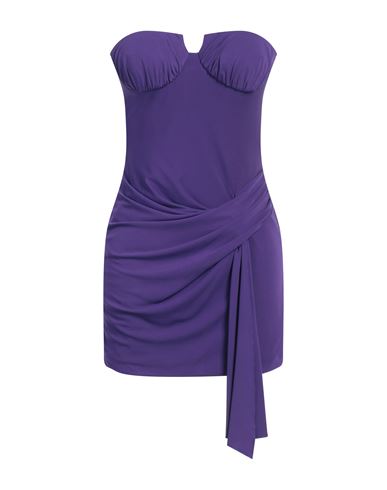 Cristinaeffe Woman Mini Dress Purple Size L Polyester, Elastane In Purple