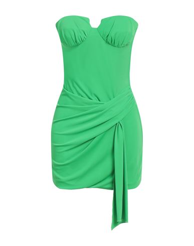 Cristinaeffe Woman Mini Dress Green Size L Polyester, Elastane In Green