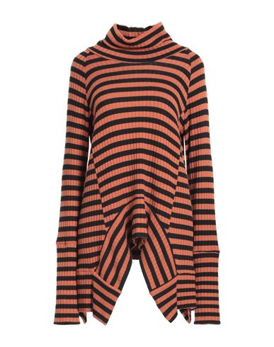 Soho-t Woman Turtleneck Tan Size M Polyester, Viscose, Elastane In Brown
