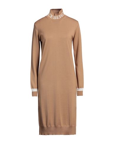 Iceberg Woman Midi Dress Camel Size M Virgin Wool, Viscose, Polyester In Beige