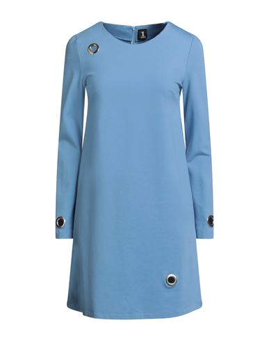 1-one Woman Mini Dress Light Blue Size 14 Viscose, Polyamide, Elastane