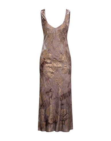 Gentryportofino Woman Maxi Dress Taupe Size 12 Viscose, Silk In Multi