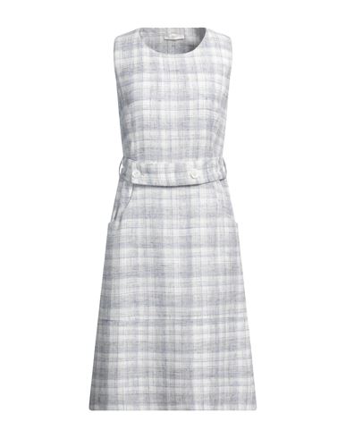 Fedeli Woman Midi Dress Light Blue Size 6 Viscose, Virgin Wool, Linen In Multi