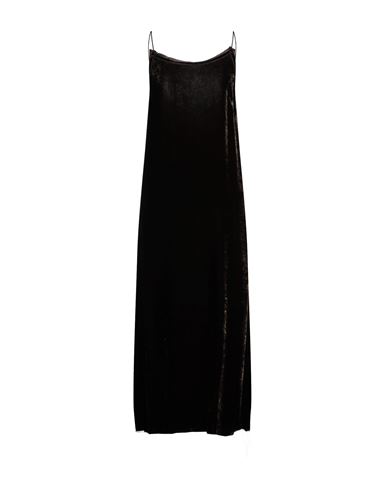 Uma Wang Woman Midi Dress Dark Brown Size M Viscose, Silk