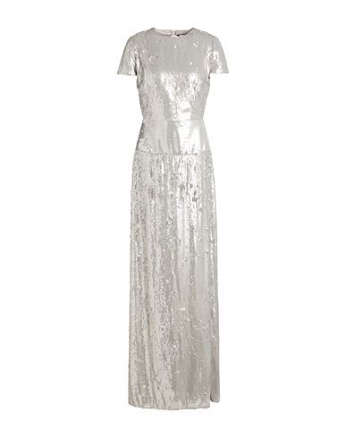 Elisabetta Franchi Woman Maxi Dress Silver Size 4 Polyester, Elastane In Gray