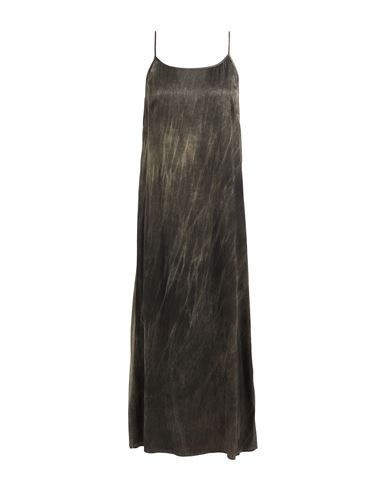 Uma Wang Woman Midi Dress Charcoal Size S Silk, Elastane In Green