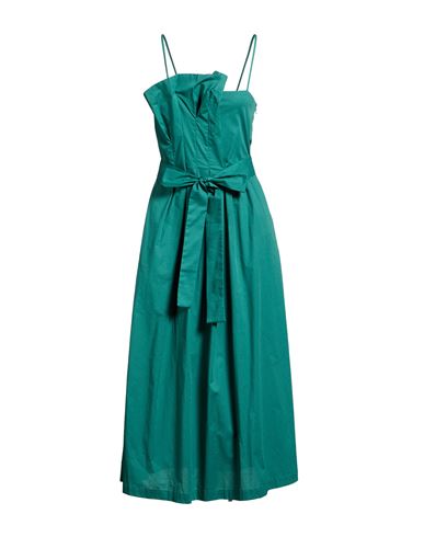 Alpha Studio Woman Midi Dress Deep Teal Size 6 Cotton, Elastane In Green