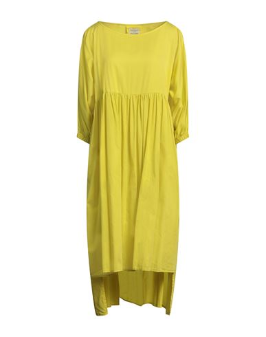 Alessia Santi Woman Midi Dress Yellow Size 4 Cotton