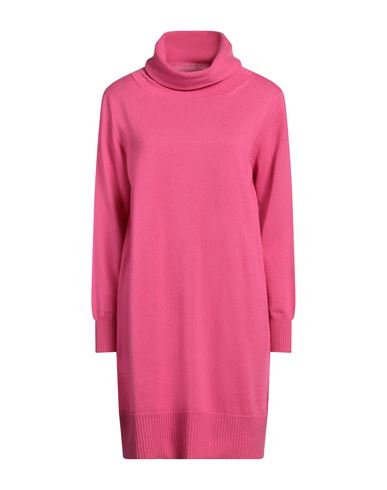 Kangra Cashmere Kangra Woman Mini Dress Fuchsia Size 8 Merino Wool, Silk, Cashmere In Pink