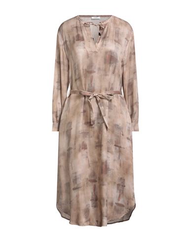 Peserico Woman Midi Dress Taupe Size 14 Viscose In Gray