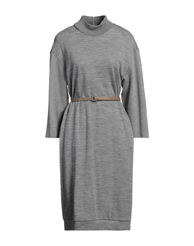 Peserico Woman Midi Dress Light Grey Size 6 Virgin Wool, Cotton, Polyamide In Grey