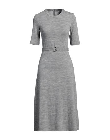 Shop Peserico Woman Midi Dress Grey Size 8 Virgin Wool, Cotton, Polyamide