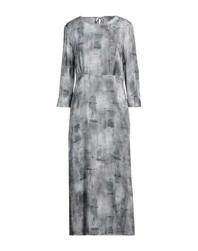 Peserico Woman Midi Dress Grey Size 6 Viscose In Grey