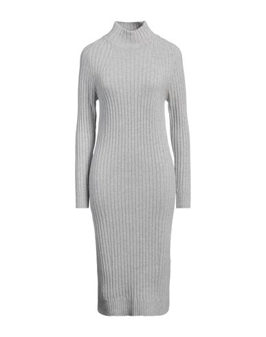 Peserico Woman Midi Dress Light Grey Size 8 Wool, Cashmere, Polyester In Grey
