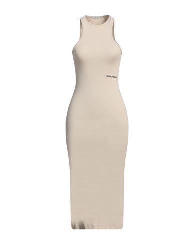 Hinnominate Woman Midi Dress Beige Size M Cotton, Elastane In Beige
