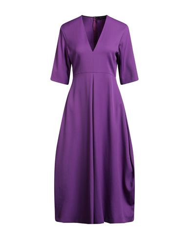 Fabiana Filippi Woman Midi Dress Purple Size 12 Virgin Wool