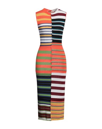 Marni Woman Midi Dress Orange Size 8 Virgin Wool In Orange