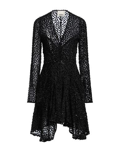 ISABEL MARANT ISABEL MARANT WOMAN MIDI DRESS BLACK SIZE 6 VISCOSE, SILK, NYLON 