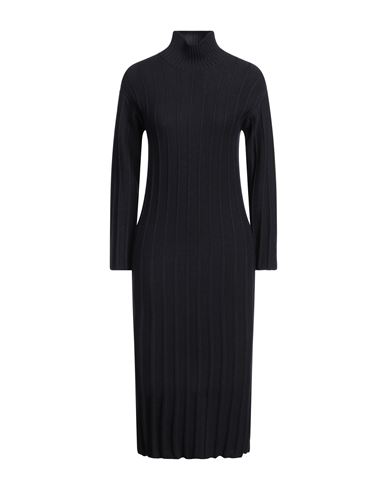 Shop Max Mara Leisure Woman Midi Dress Midnight Blue Size L Virgin Wool