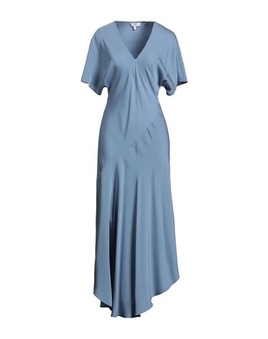 Theory Woman Maxi Dress Light Blue Size L Silk In Blue